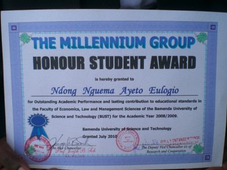 TMG-branded prize certificate at BUST